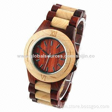 Fashion wooden watch, bi-color, OEM, China manufacturer
